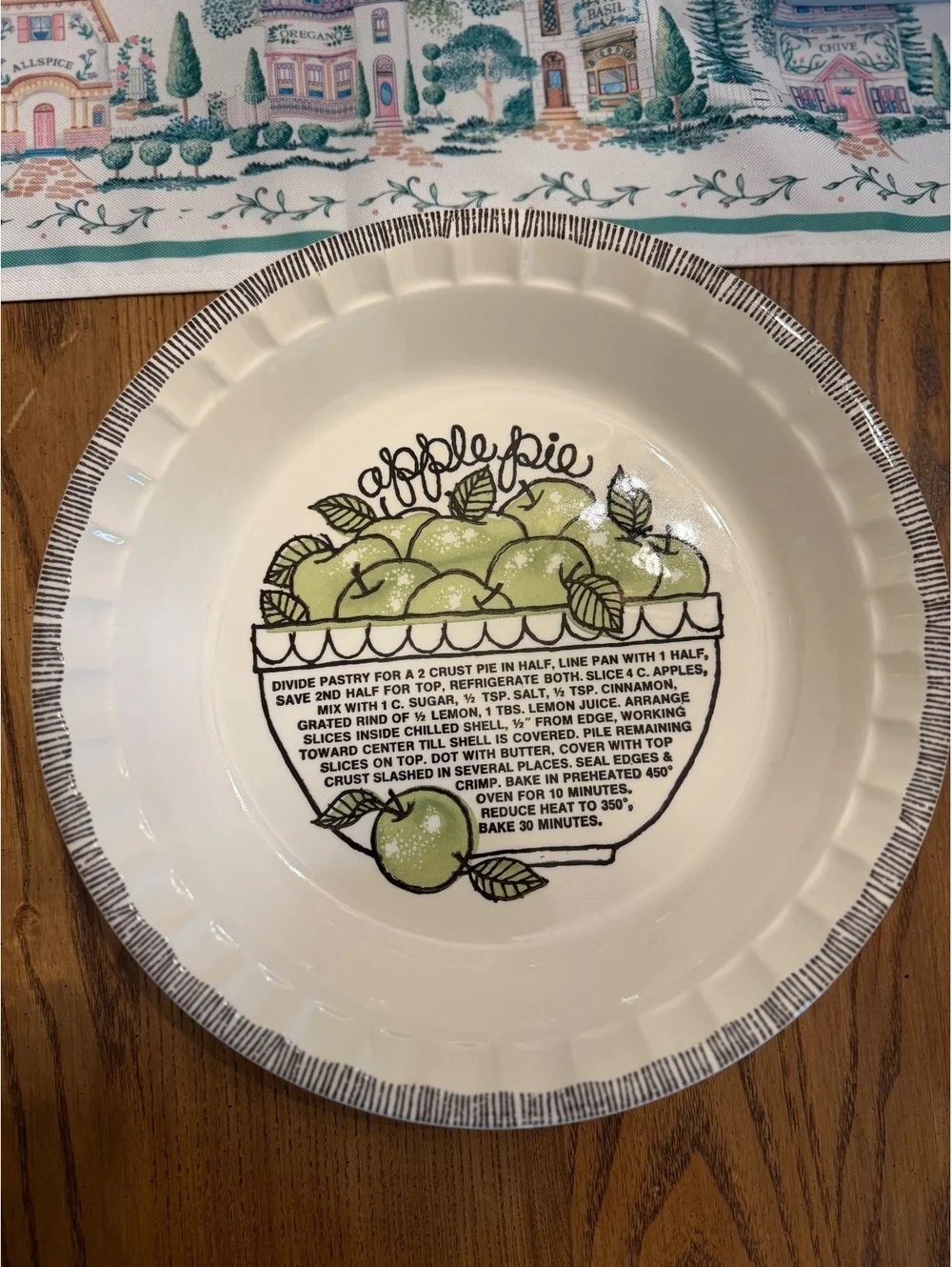 Vintage Apple Pie Recipe Plate – Country Harvest